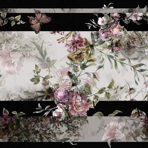 Large Decoupage for Furniture - Rice Paper - Vintage Decoupage - Floral Decoupage Paper - White Flowers