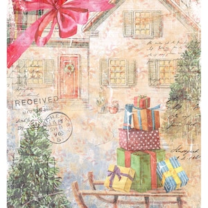 Christmas Collection - Large Decoupage Paper - 6 Size Options - Gift Boxes