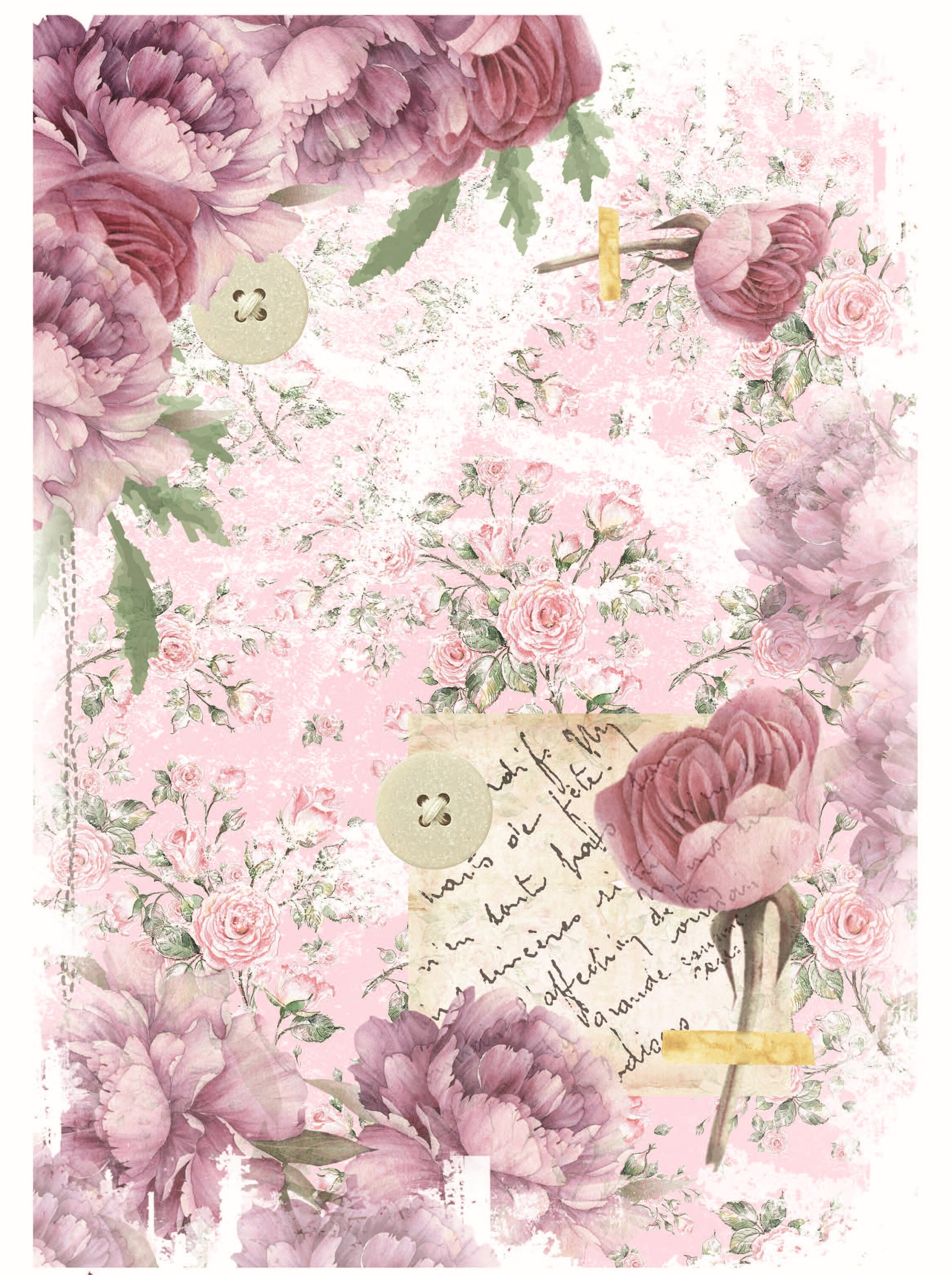 デコパージュ 作家 花瓶 特大 バラ ピンク ゴールド デコパージュ 作家 花瓶 特大 バラ ピンク ゴールド ピンクの