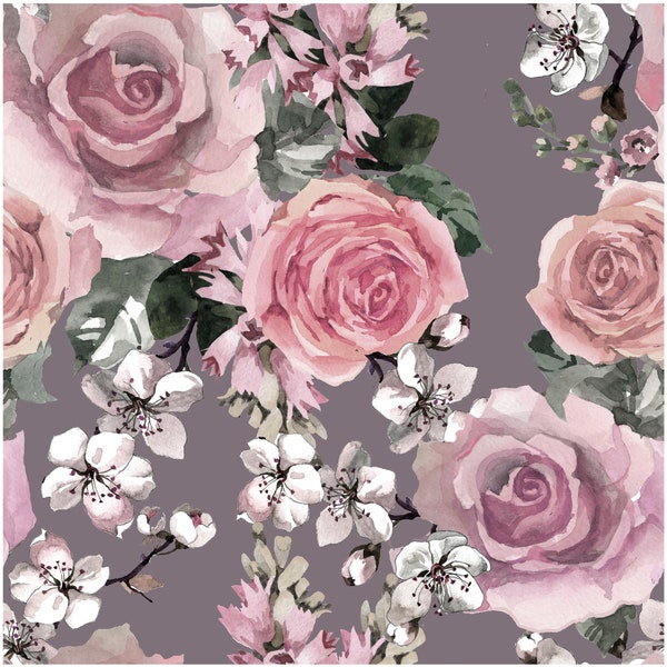 Flowers - Pink Roses - Large Decoupage Paper for Furniture - Floral Craft Paper - Wrapping Paper - Tissue Paper - Printed Packing Paper