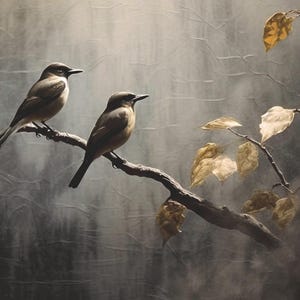 Large Decoupage Paper for Furniture - Rice Paper - Autumn - Decoupage Paper - Bird Decoupage - Dark Colors