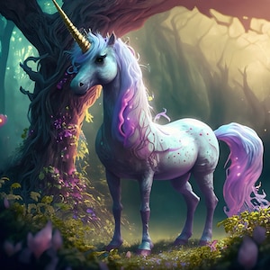 Unicorno - Carta Decoupage Grande per Mobili - Carta di Riso - Carta Decoupage - Cyberpunk Horse