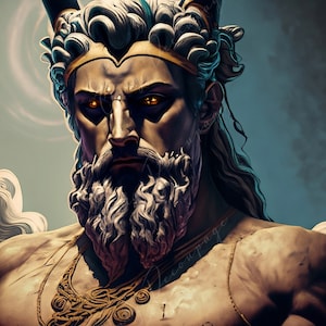 Papier de découpage - Mythologie - Papier de découpage de riz - Dieux grecs - Papier de découpage pour meubles - Zeus