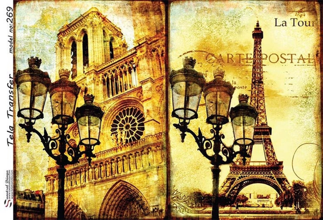 Eiffel Tower - Decorative Decoupage Paper - for Furniture - Large Size ...