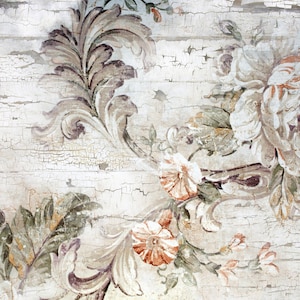 Large Decoupage for Furniture - Rice Paper - Vintage Decoupage - Floral Decoupage Paper - Rice Paper - White Flowers