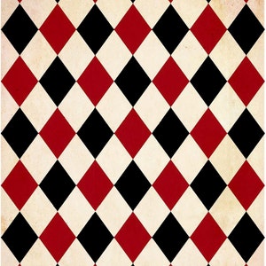 Papel para decoupage - Decoupage para muebles - Papel de arroz de gran tamaño - Patrón de diamantes rojo y negro