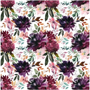 Watercolor Floral Rice Paper - Vintage Decoupage Paper for Furniture - Large Flowers Decoupage Paper - Red Flowers