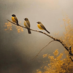 Groot decoupagepapier voor meubels - rijstpapier - gouden herfst - knippapier - decoupagepapier vogel