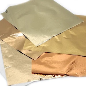 Gold Foil - Silver Foil - Copper Foil - Metal Leaf - 25 Pieces