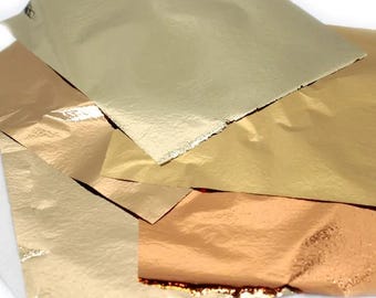 Gold Foil - Silver Foil - Copper Foil - Metal Leaf - 25 Pieces