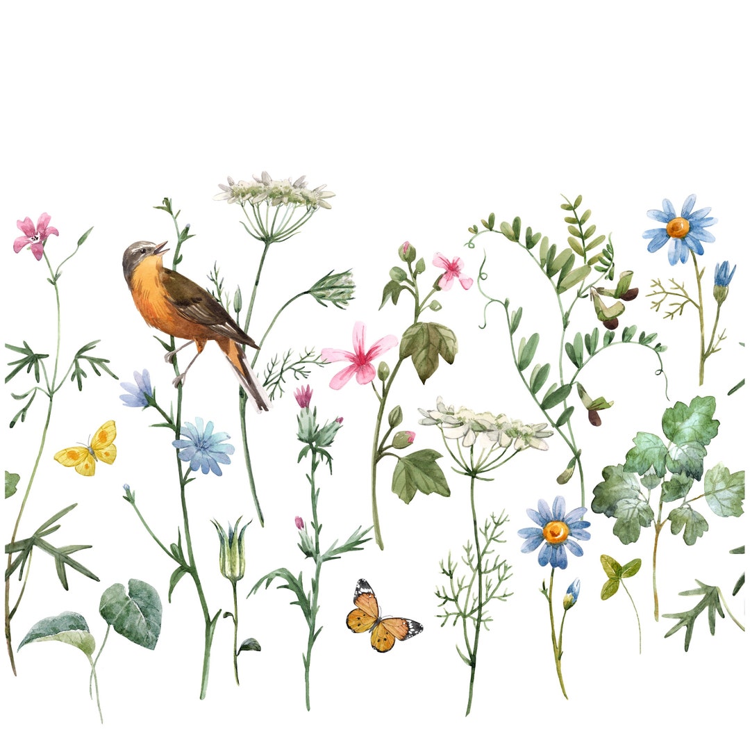 Spring Decopauge Bird - Spring Flowers - Decoupage Paper for Furniture - Floral Craft ...