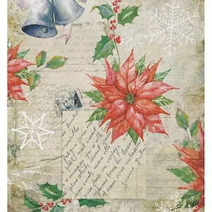 Christmas Collection - Large Decoupage Paper - 6 Size Options - Vintage Decoupage