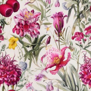 Papel para decoupage - Patrón repetido - 6 tamaños - Flores rojas