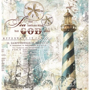 Faro - Carta decorativa - Arte del decoupage - Carta di riso di grandi dimensioni per decoupage - Artigianato per decoupage - Trasferimenti per decoupage