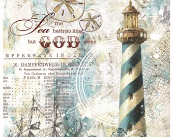 Faro - Carta decorativa - Arte del decoupage - Carta di riso di grandi dimensioni per decoupage - Artigianato per decoupage - Trasferimenti per decoupage