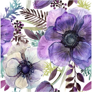 Fiori Acquerello - Carta Decoupage per Mobili - Carta Artigianale Floreale - Carta Velina - Carta di Riso Decoupage - Windflower