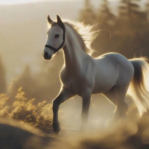 Caballo Blanco - Papel de Decoupage Grande para Muebles - Papel de Arroz - Papel de Decoupage - Potro