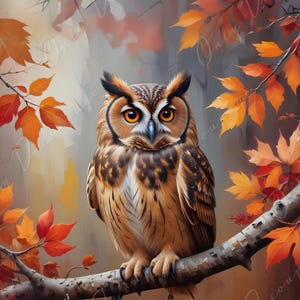 Halloween Collection - Large Decoupage Paper - 6 Size Options  - Owl