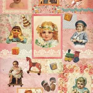 Little Girl - Vintage Decoupage Art - Rice Paper - Decoupage for Furniture - Large Size Rice Paper for Decoupage