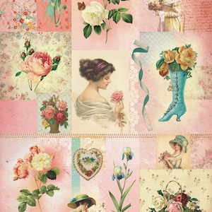 Róże - Sztuka decoupage'u w stylu vintage - Papier ryżowy - Decoupage na meble - Duży format papieru ryżowego do decoupage'u