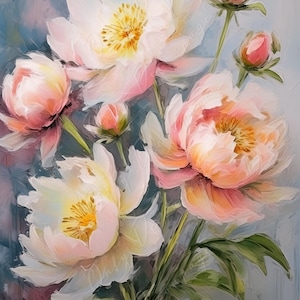 Peonies - Large Decoupage Paper - Rice Paper Decoupage for Furniture - Dark Background - Floral Decoupage
