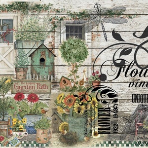 Carta Decoupage Grande - Arte Decoupage - Carta di Riso per Decoupage - Decoupage per Mobili - Decoupage Vintage - Giardino