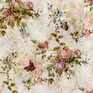 Decoupage grande per mobili - Carta di riso - Decoupage vintage - Carta per decoupage floreale - Fiori bianchi