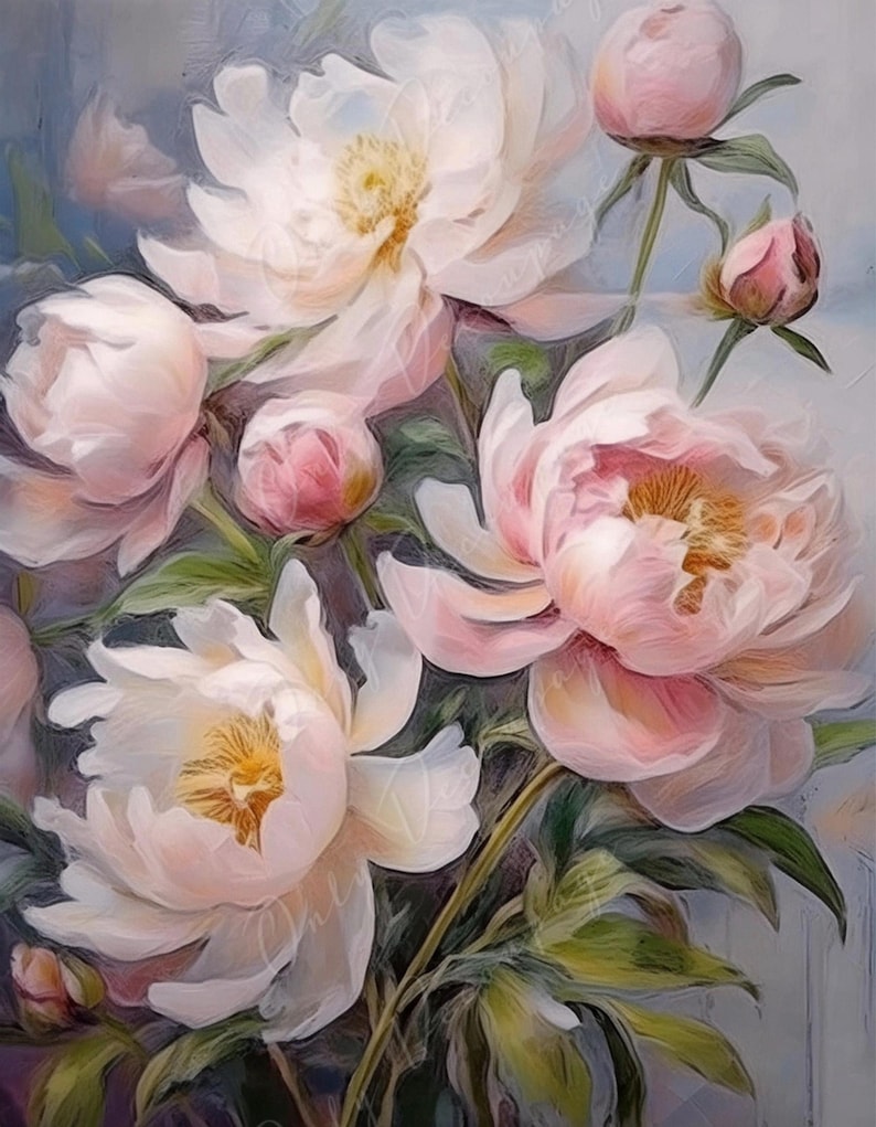 Peony Rice Paper Peonies - Large Decoupage Paper - Rice Paper Decoupage for Furniture ...