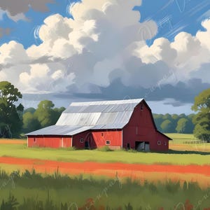 Farm Life - Large Decoupage Paper for Furniture - 6 Size Options - Red ...
