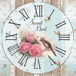 Grande Papel de Arroz para Decoupage - Decoupage de Móveis - Decoupage Vintage - Papel para Decoupage - Relógio de Pássaro Suado