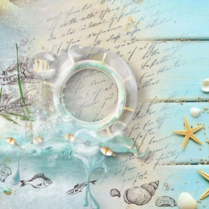 Grande Decoupage per Mobili - Decoupage Vintage - Carta Decoupage Floreale - Carta di Riso - Faro Oceano Blu Stella Marina