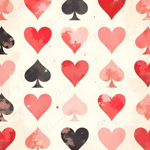6 opções de tamanho - Papel de decoupage grande para móveis - Tema Alice - Fundo de cartas de baralho