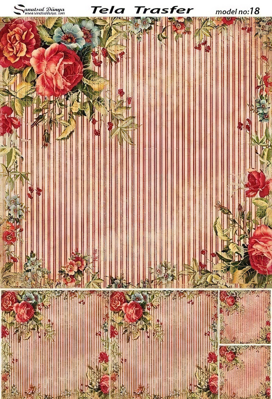 Vintage Rose - Flowers - Decorative Decoupage Paper - for Furniture ...