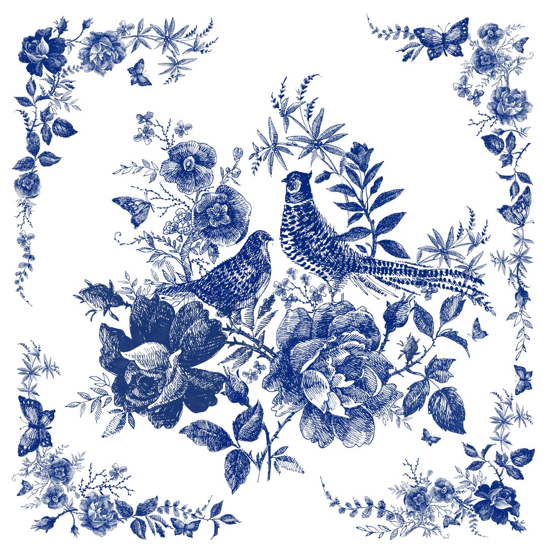 Blue Decoupage Paper for Furniture Rice Paper Decoupage Large Decoupage