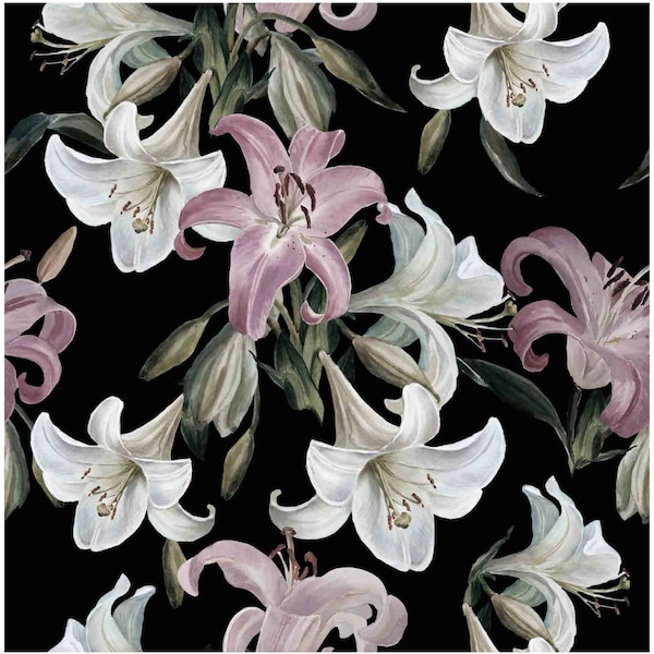 Lirio blanco - Liliáceas - Flores - Decoupage floral - Papel de decoupage grande para muebles - Papel de arroz para decoupage