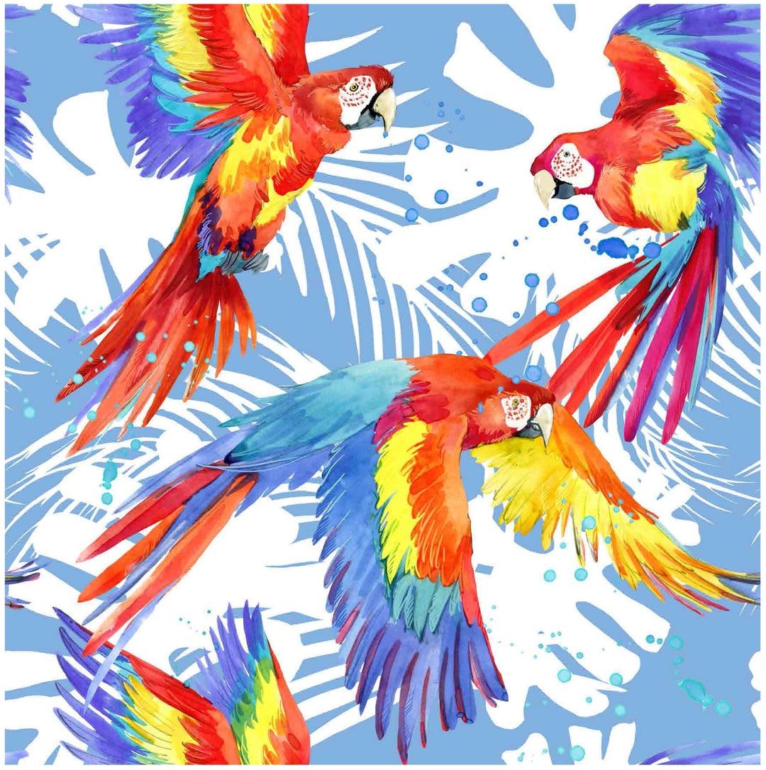 Parrots Decoupage Paper for Furniture Rice Paper Decoupage Large Decoupage Paper Tropical Birds