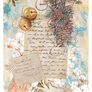 Christmas Collection - Large Decoupage Paper - 6 Size Options - Cone Handwrite