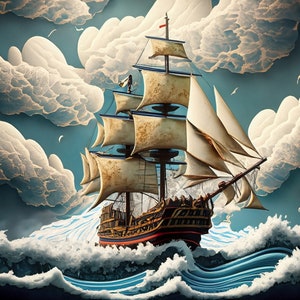 Sailing Ships - Large Decoupage Paper - Decoupage Art - Rice Paper for Decoupage - Decoupage for Furniture - Sea
