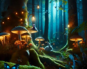 Mysterious Forest - Dark Decoupage Paper - Rice Paper Decoupage - Magic Trees