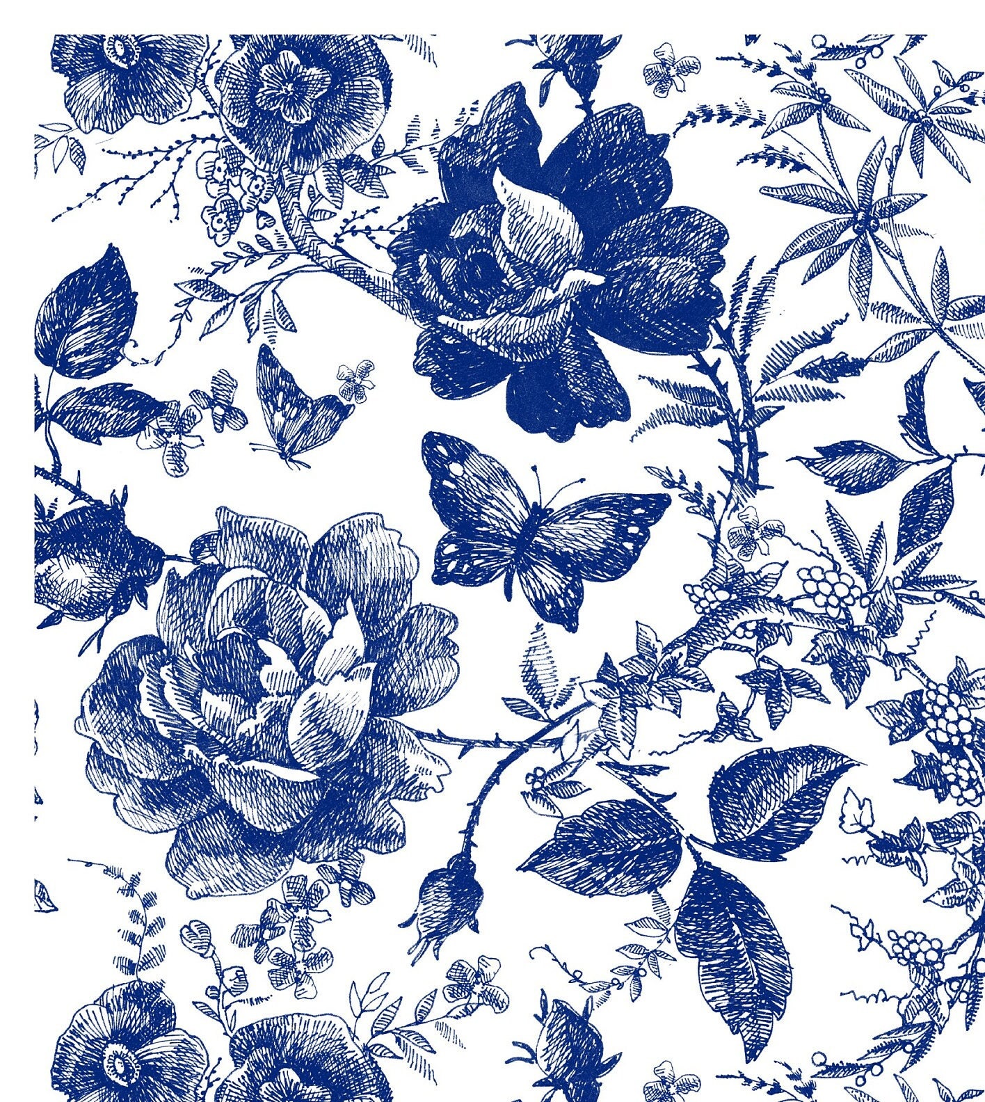 Blue Decoupage Paper for Furniture - Rice Paper Decoupage - Large ...