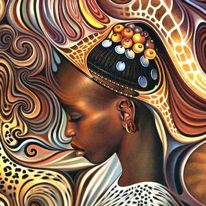 Carta per decoupage - Decoupage per mobili - Carta di riso di grandi dimensioni - Bella donna afro