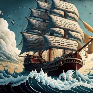 Sailing Ships - Large Decoupage Paper - Decoupage Art - Rice Paper for Decoupage - Decoupage for Furniture - Sea