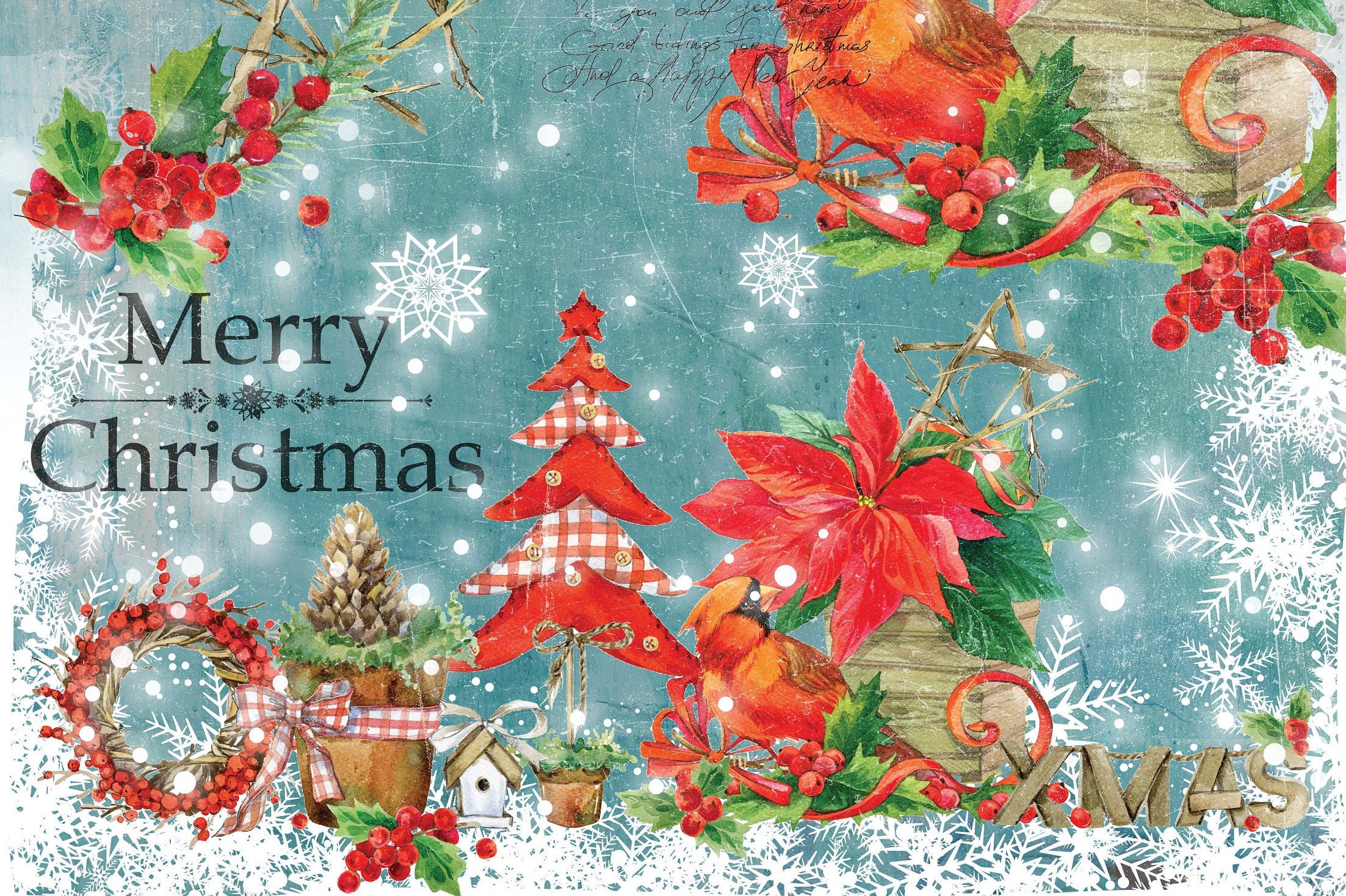 Carta Di Riso Alberi Di Natale - Fogli Decoupage 29.2x40.6cm Per Lavoretti Carta Di Riso Alberi Natale Decoupage Craft 36gsm - 7
