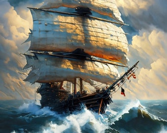 Barcos de vela - Papel para decoupage de muebles - Papel de arroz grande - Papel de arroz para decoupage - Olas del océano