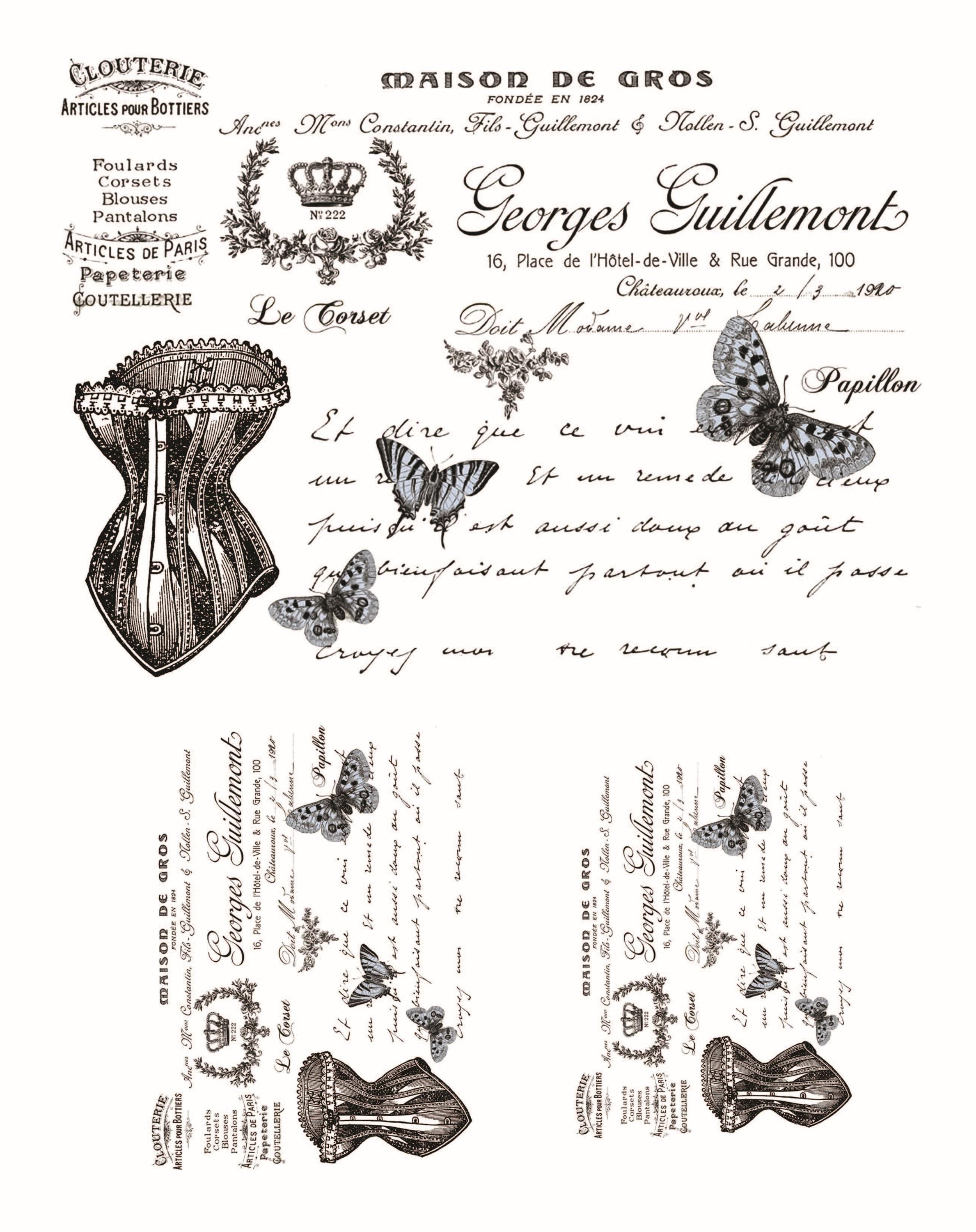 Easy Furniture Transfer - Decor Transfer - Furniture Upcycling - Floral Transfer - Vintage Letter - French