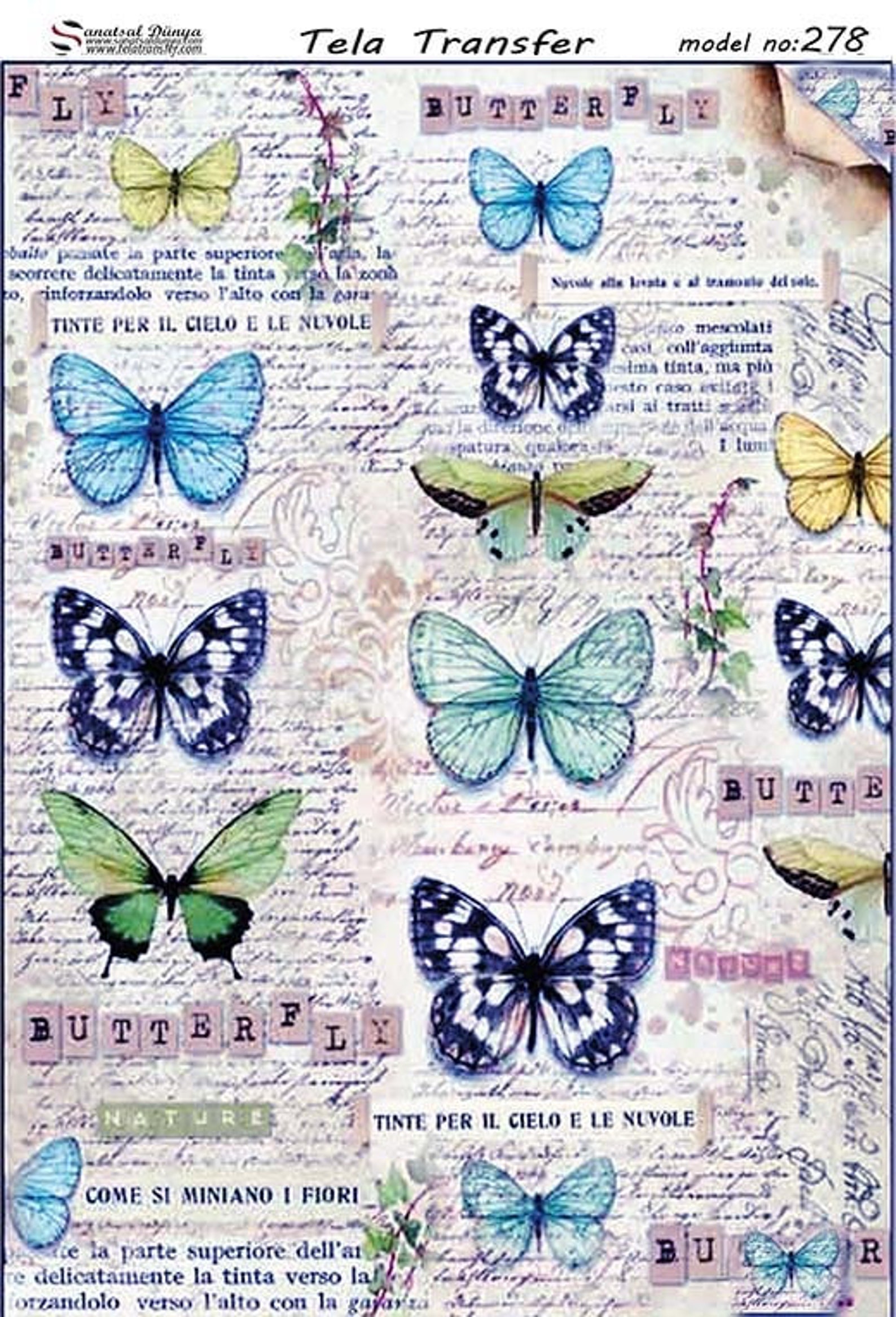 Vintage Butterfly Decorative Decoupage Paper 3 PCS Etsy