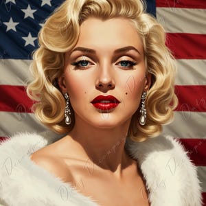 Large Decoupage Paper for Furniture - Marilyn Series - 7 Size Options - Flag