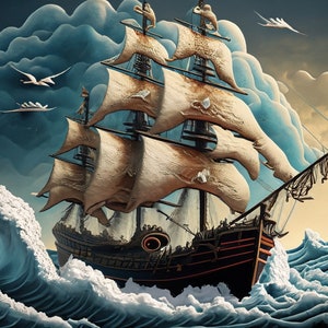 Sailing Ships - Large Decoupage Paper - Decoupage Art - Rice Paper for Decoupage - Decoupage for Furniture - Sea