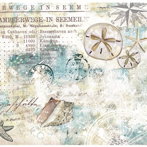 Sea Life - Carta decorativa - Decoupage Art - Carta di riso di grandi dimensioni per decoupage - Artigianato per decoupage - Trasferimenti per decoupage