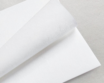 Papel de arroz liso de gran tamaño - 12 tamaños disponibles - Papel de decoupage en blanco - 5 hojas